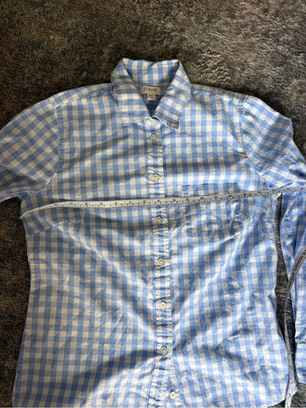 J. Crew Light Blue and White Gingham Button-Down Shirt